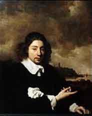 Pieter Cornelis Dommersen Self portrait against landscape background by Jan van Goyen